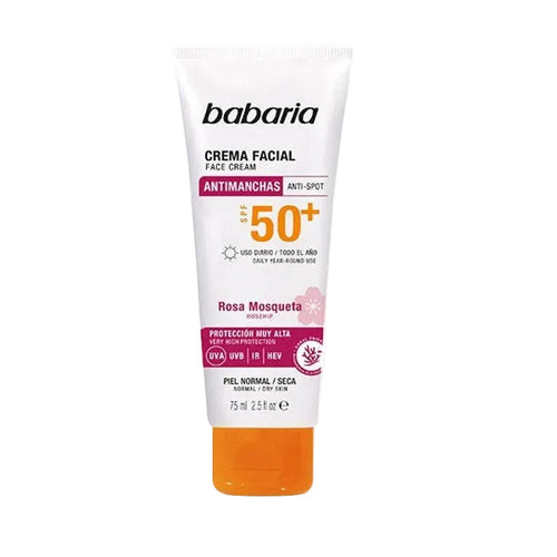Babaria - Crème Solaire Visage SPF 50+ Anti-Taches - Rosa Mosqueta