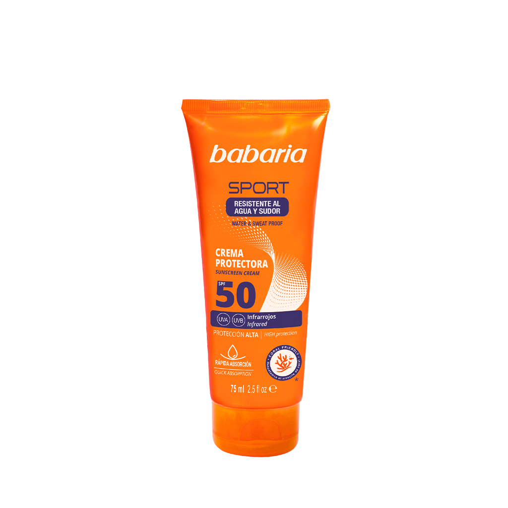 Babaria - Crème Solaire Sport SPF 50 Invisible – Résistante Eau & Transpiration-0