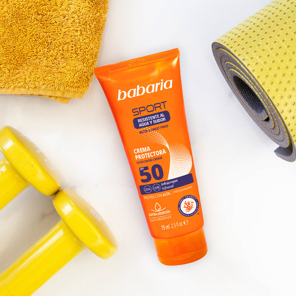 Babaria - Crème Solaire Sport SPF 50 Invisible – Résistante Eau & Transpiration-2
