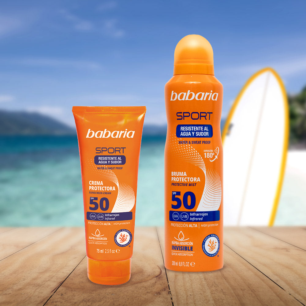 Babaria - Crème Solaire Sport SPF 50 Invisible – Résistante Eau & Transpiration-3