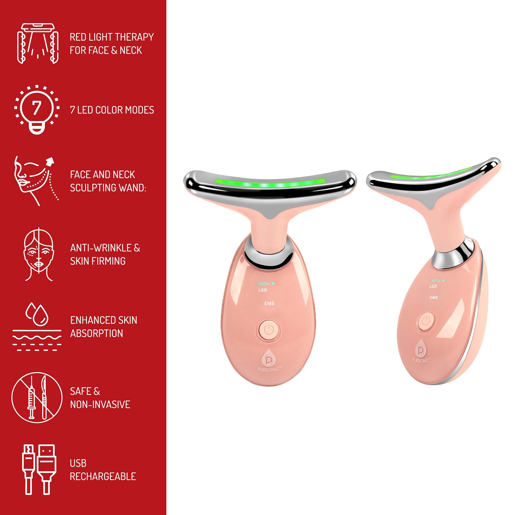 The Ultimate LED Rejuvenation Trio: 7-in-1 LED Therapy Face Mask, 7-in-1 Sculpting Wand, & LED Light Scalp Brush-3