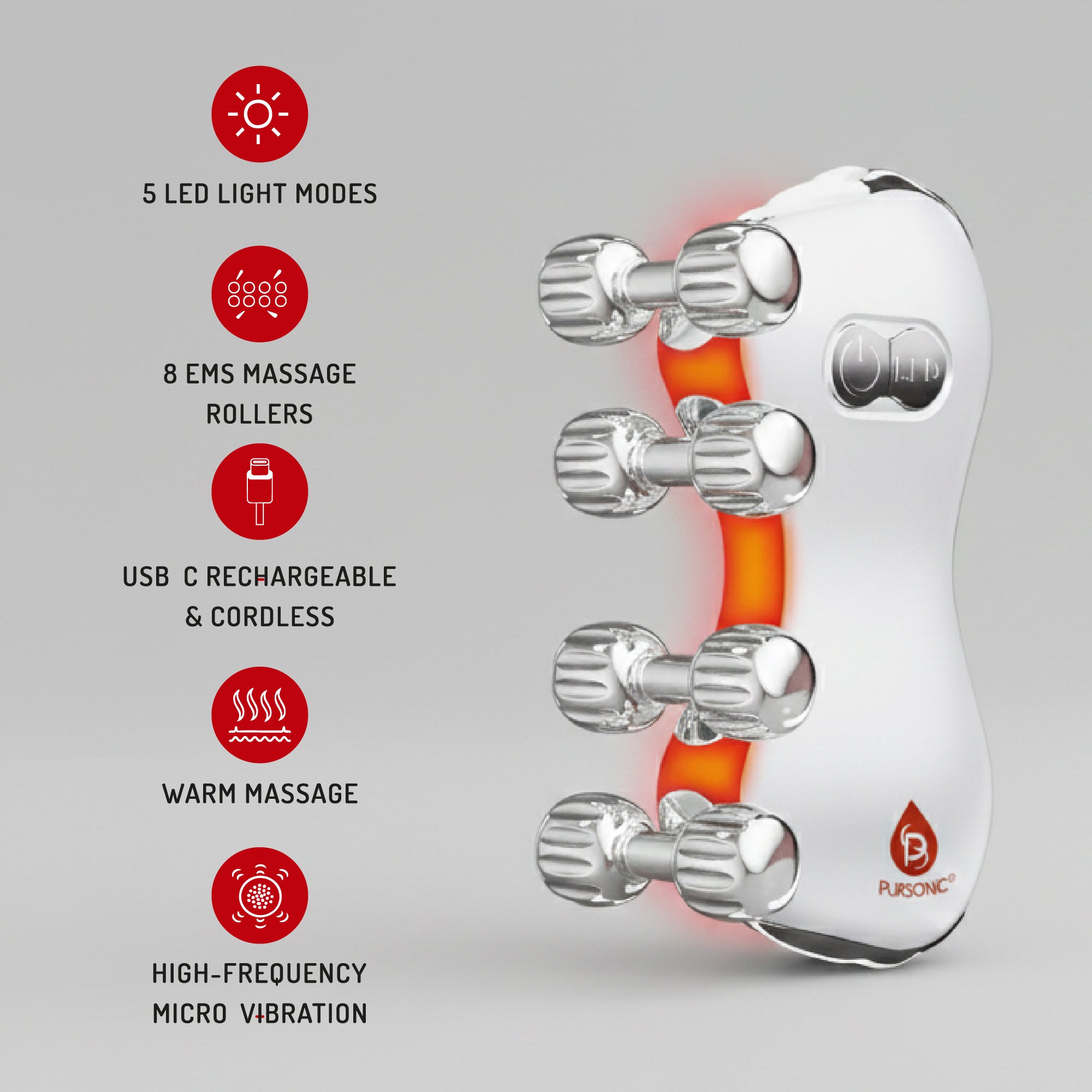 5-in-1 LED Light Therapy Skin Roller Massager-2
