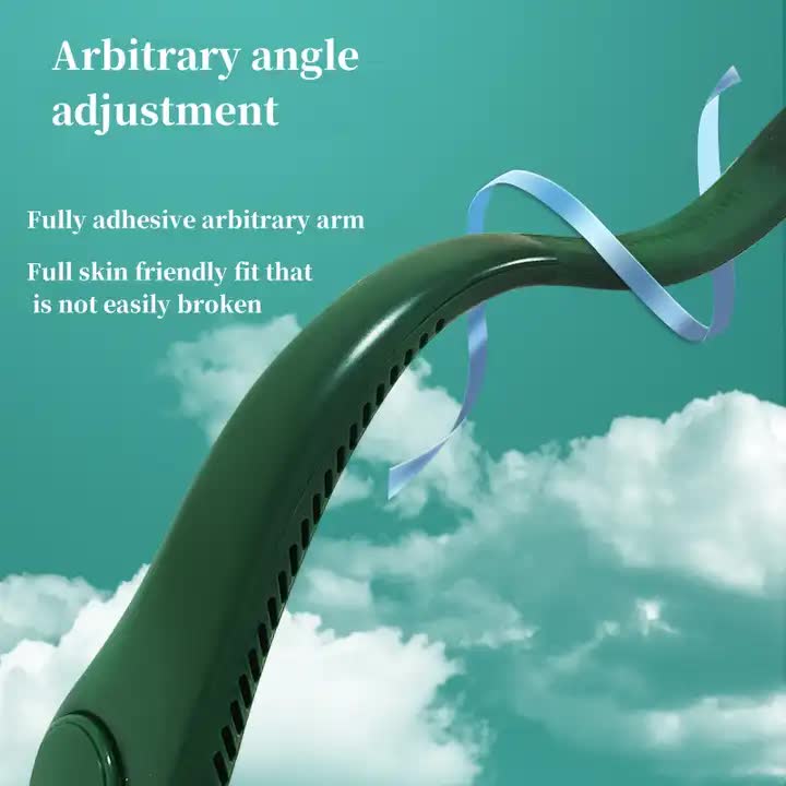 Leafless Hanging Neck Fan – Rechargeable Portable Cooling Fan (Green, 2-Pack)