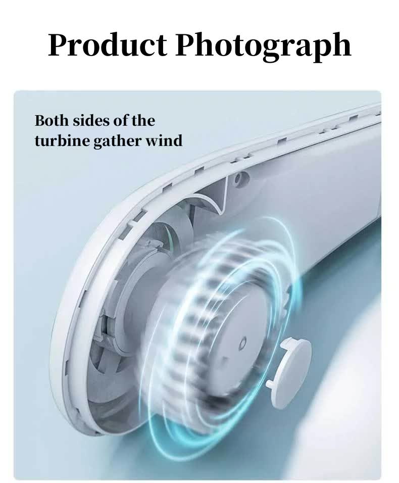 Leafless Hanging Neck Fan – Rechargeable Portable Cooling Fan (Green, 2-Pack)