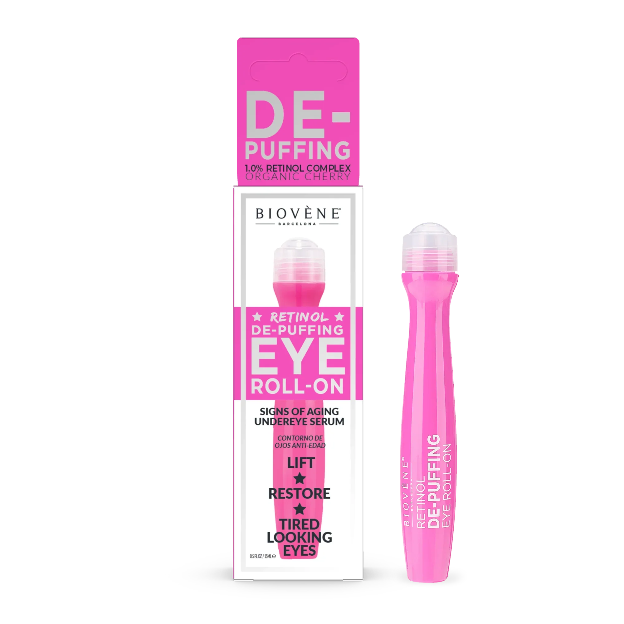 BIOVENE - Sérum Contour des Yeux Roll-On Rétinol De-Puffing