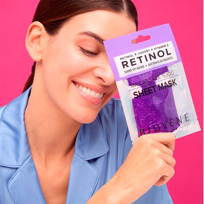 BIOVENE - Sheet Mask Rétinol Anti-Âge Cerise et Vitamine E-3